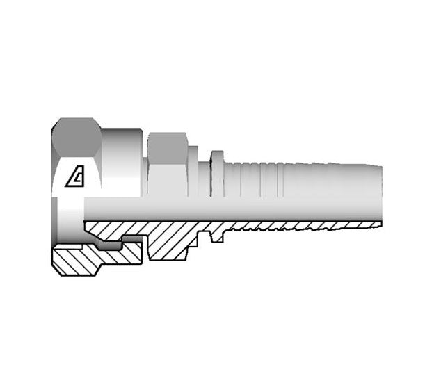 A-1012-FPMS Alfagomma by Kuriyama | A Series | Two-Piece Hydraulic Hose Fitting | -10 Hose ID x -12 Female NPSM Swivel 60° Seat | Steel