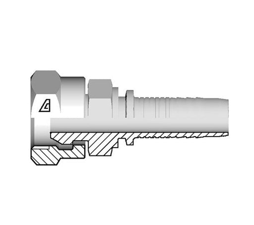 A-0808-FPMS Alfagomma by Kuriyama | A Series | Two-Piece Hydraulic Hose Fitting | -08 Hose ID x -08 Female NPSM Swivel 60° Seat | Steel