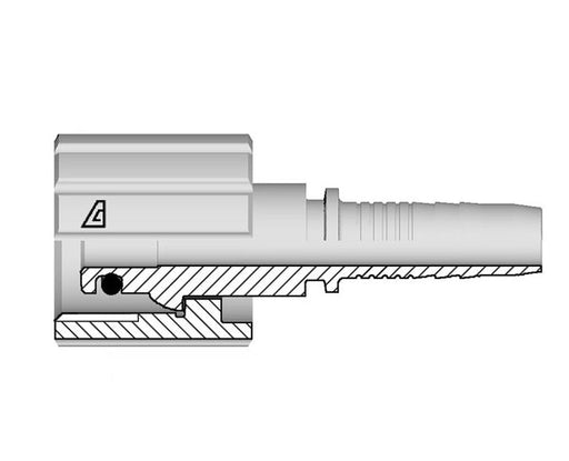 A-0522-FPWS Alfagomma by Kuriyama | A Series | Two-Piece Hydraulic Hose Fitting | -05 Hose ID x M22 Pressure Wash Female (Type K) | Steel