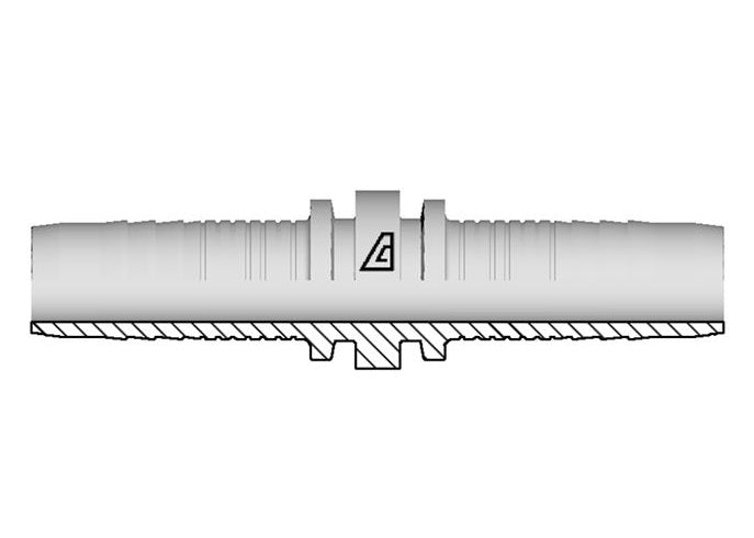 A-1010-HMEN Alfagomma by Kuriyama | A Series | Two-Piece Hydraulic Hose Fitting | Hose Mender | -10 Hose ID x -10 Hose ID | Steel