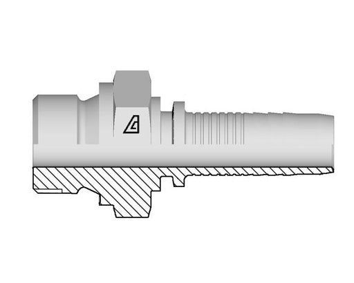 A-0404-MBFS Alfagomma by Kuriyama | A Series | Two-Piece Hydraulic Hose Fitting | -04 Hose ID x -04 Male BSPP Flat Seat | Steel