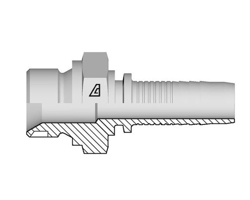 A-0608-MBPP Alfagomma by Kuriyama | A Series | Two-Piece Hydraulic Hose Fitting | -06 Hose ID x -08 Male BSPP 60° Seat | Steel