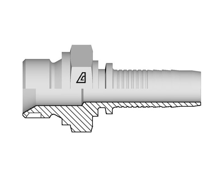 A-2020-MBPP Alfagomma by Kuriyama | A Series | Two-Piece Hydraulic Hose Fitting | -20 Hose ID x -20 Male BSPP 60° Seat | Steel