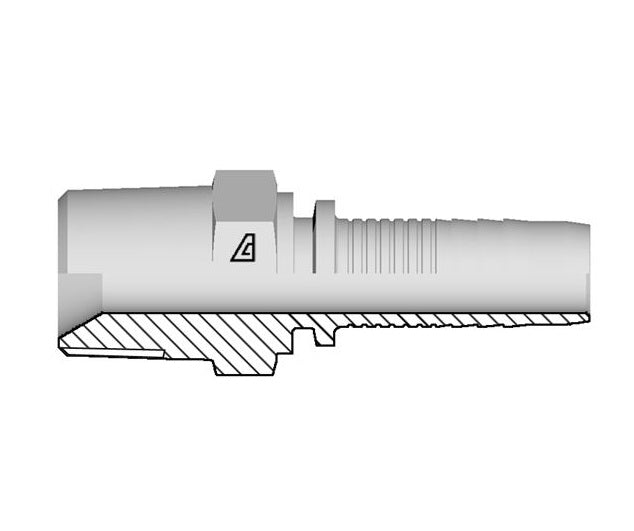 A-2424-MBPT Alfagomma by Kuriyama | A Series | Two-Piece Hydraulic Hose Fitting | -24 Hose ID x -24 Male BSPT / JIS | Steel