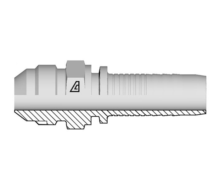 A-1216-MJIC Alfagomma by Kuriyama | A Series | Two-Piece Hydraulic Hose Fitting | -12 Hose ID x -16 Male JIC 37° | Steel