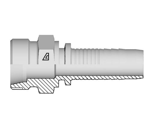A-1030-MMFR Alfagomma by Kuriyama | A Series | Two-Piece Hydraulic Hose Fitting | -10 Hose ID x M30 Male Metric French Type (GAZ) | Steel