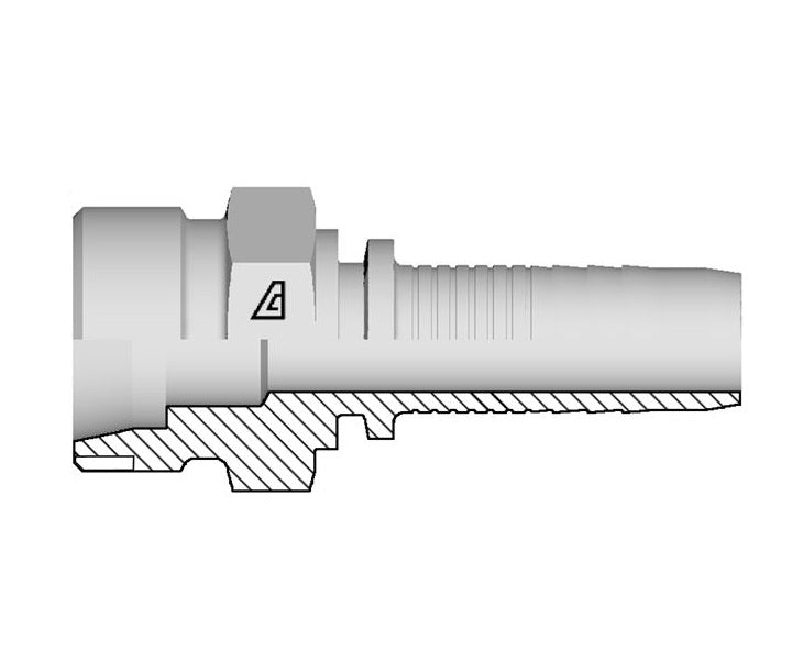 A-2052-MMSH Alfagomma by Kuriyama | A Series | Two-Piece Hydraulic Hose Fitting | DIN 3853 Heavy | -20 Hose ID x M52 Male Metric 24° Seat | Steel