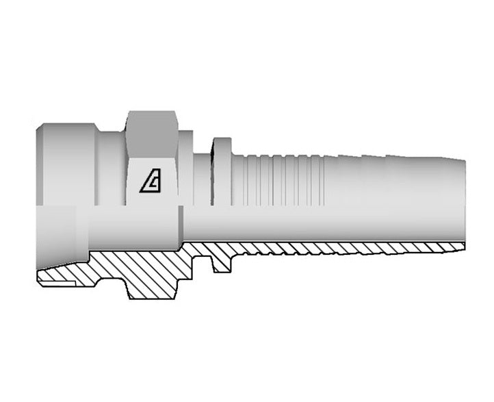 A-1230-MMSL Alfagomma by Kuriyama | A Series | Two-Piece Hydraulic Hose Fitting | DIN 3853 Light | -12 Hose ID x M30 Male Metric 24° Seat | Steel