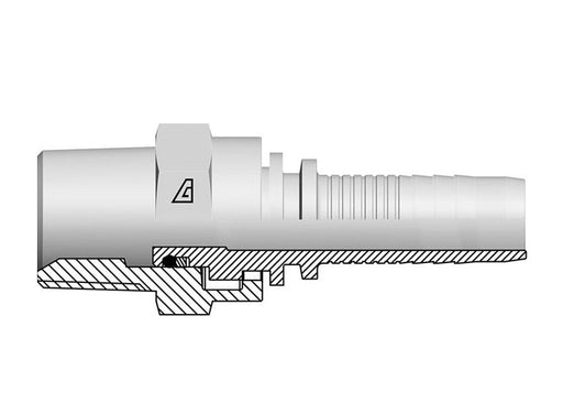 A-0604-MNPS Alfagomma by Kuriyama | A Series | Two-Piece Hydraulic Hose Fitting | -06 Hose ID x -04 Male NPTF Swivel 60° Seat | Steel
