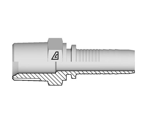 A-0408-MNPT Alfagomma by Kuriyama | A Series | Two-Piece Hydraulic Hose Fitting | -04 Hose ID x -08 Male NPTF 60° Seat | Steel