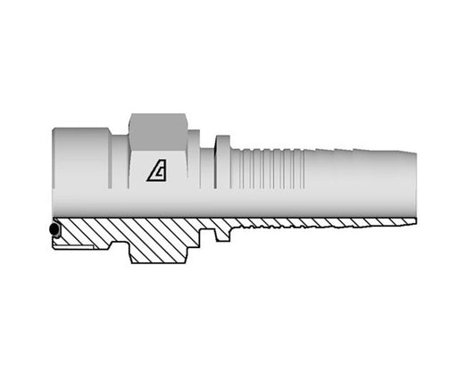 A-1216-MOFS Alfagomma by Kuriyama | A Series | Two-Piece Hydraulic Hose Fitting | -12 Hose ID x -16 Male O-Ring Face Seal | Steel