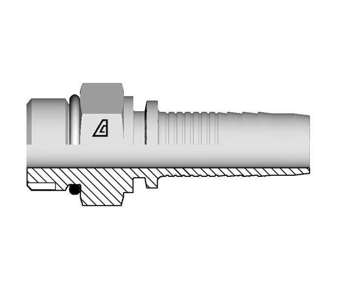 A-0812-MORB Alfagomma by Kuriyama | A Series | Two-Piece Hydraulic Hose Fitting | -08 Hose ID x -12 Male SAE O-Ring Boss | Steel