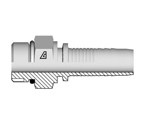 A-0812-MORB Alfagomma by Kuriyama | A Series | Two-Piece Hydraulic Hose Fitting | -08 Hose ID x -12 Male SAE O-Ring Boss | Steel