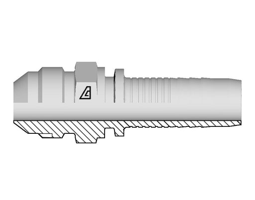 A-0606-MSAE Alfagomma by Kuriyama | A Series | Two-Piece Hydraulic Hose Fitting | -06 Hose ID x -06 Male SAE 45° | Steel