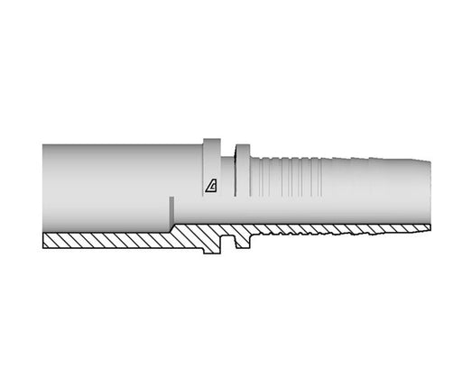 A-0408-MSPS Alfagomma by Kuriyama | A Series | Two-Piece Hydraulic Hose Fitting | -04 Hose ID x M08 Metric Standpipe | Steel
