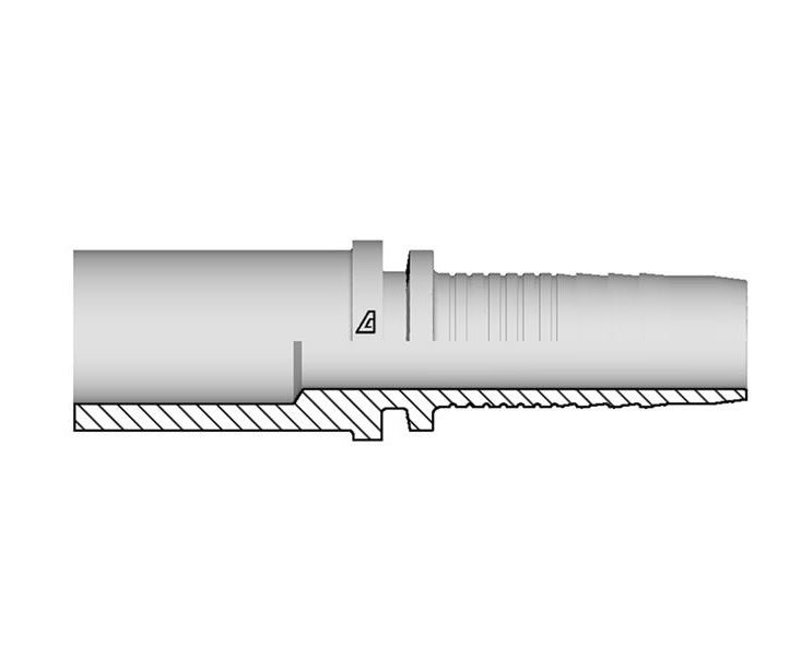 A-0406-MSPS Alfagomma by Kuriyama | A Series | Two-Piece Hydraulic Hose Fitting | -04 Hose ID x M06 Metric Standpipe | Steel