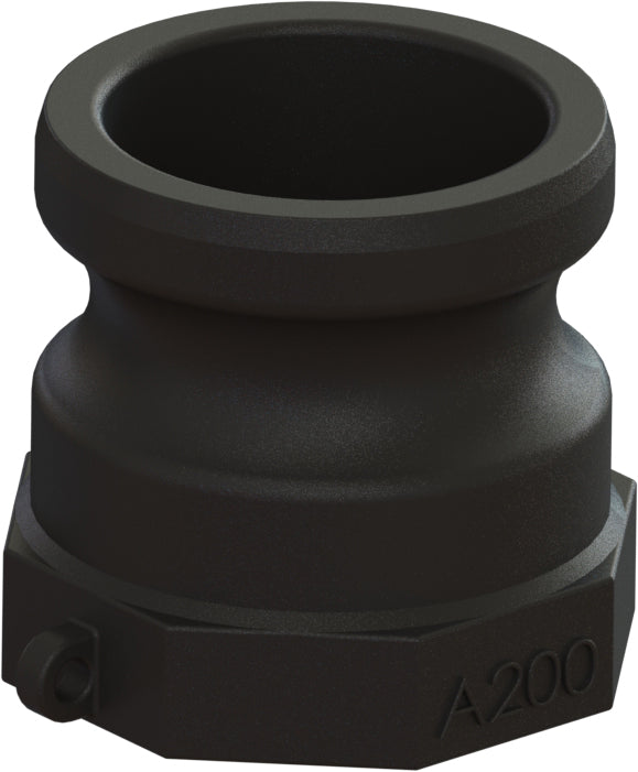 A-PP-125 by Campbell Fittings | Standard Cobra Cam & Groove Coupling | Type A | 1-1/4" Male Adapter x 1-1/4" Female NPT Thread | Poly-Glass