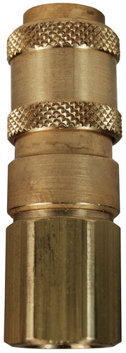 2AF1-B by Dixon Valve | Pneumatic Quick Disconnect Coupling | A-Series | 1/8" Female NPTF x 1/4" Body Size | Compact Socket | Nitrile Seal | Brass