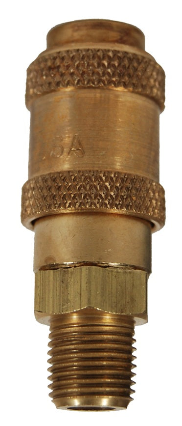 2AM2-B by Dixon Valve | Pneumatic Quick Disconnect Coupling | A-Series | 1/4" Male NPTF x 1/4" Body Size | Compact Socket | Nitrile Seal | Brass