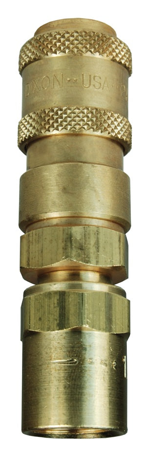 2AE2-B by Dixon Valve | Pneumatic Quick Disconnect Coupling | A-Series | Reusable Hose Barb | 1/2" Hose OD | 1/4" Hose ID x 1/4" Body Size | Compact Socket | Nitrile Seal | Brass