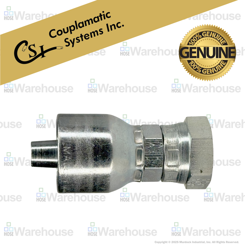 A05-6x6 by Couplamatic | A Series Coupling | 3/8" Hose ID x 3/8-18 Thread Female Swivel NPSM | Straight