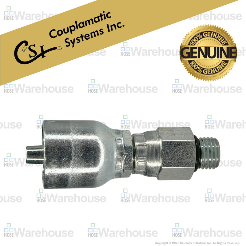 A12-4x4 by Couplamatic | A Series Coupling | 1/4" Hose ID x 7/16x20 Thread ORB Male Swivel | Straight