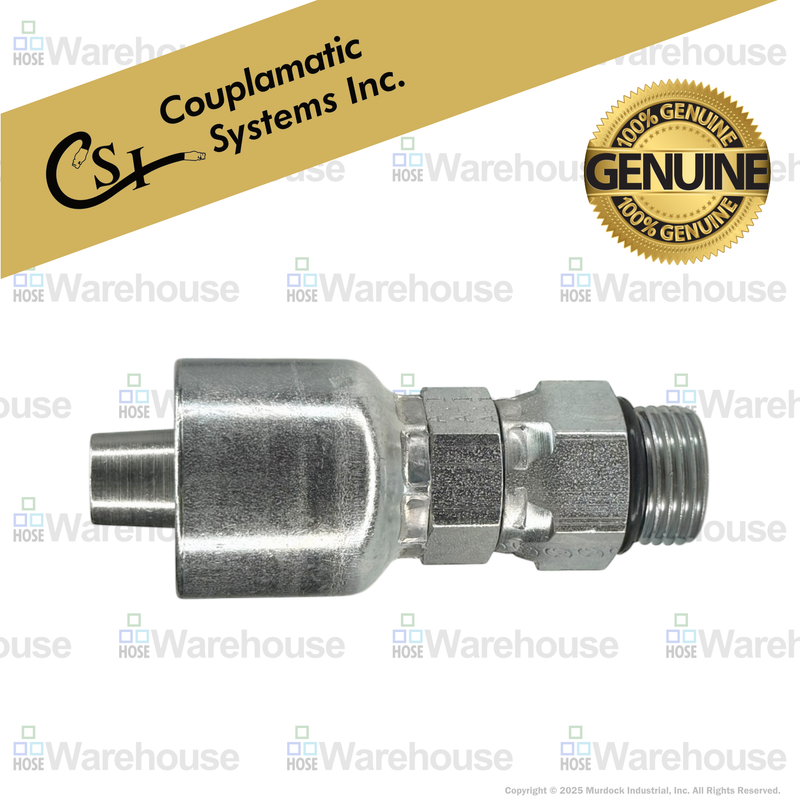 A12-8x8 by Couplamatic | A Series Coupling | 1/2" Hose ID x 3/4x16 Thread ORB Male Swivel | Straight