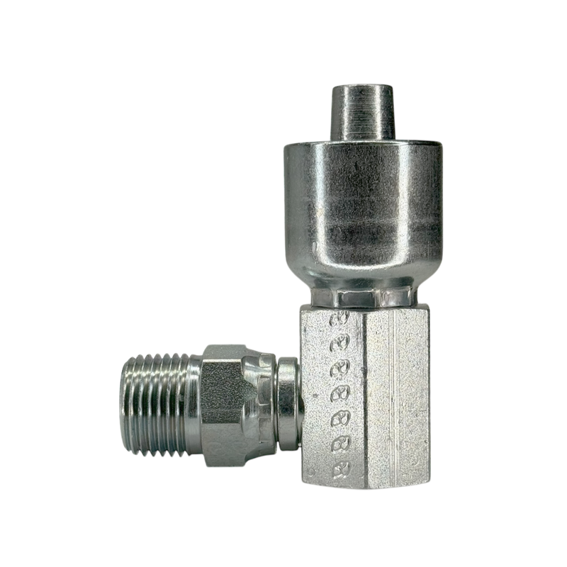 A14-8x8 by Couplamatic | A Series Coupling | 1/2" Hose ID x 1/2-14 Thread Male Swivel NPTF | 90° Elbow
