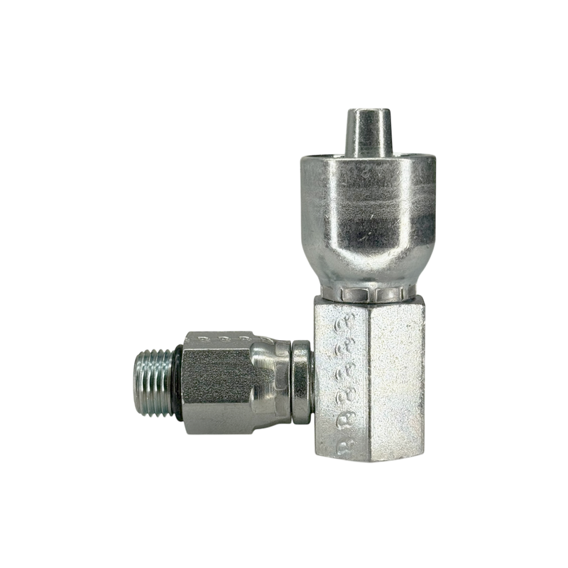 A15-8x8 by Couplamatic | A Series Coupling | 1/2" Hose ID x 3/4x16 Thread ORB Male Swivel | 90° Elbow