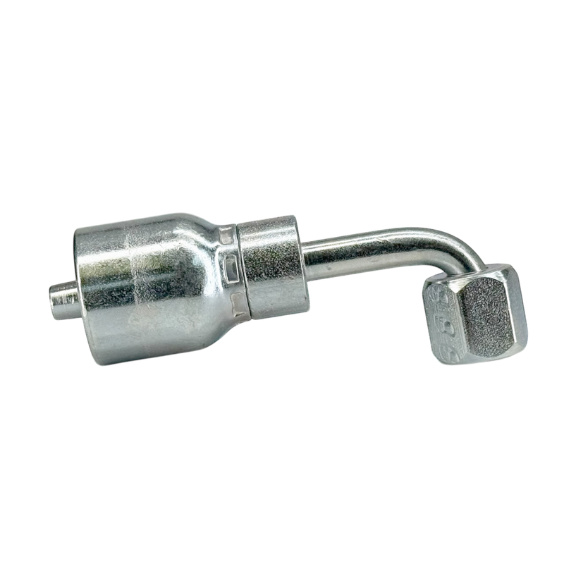 A26-4x4 by Couplamatic | A Series Coupling | 1/4" Hose ID x 7/16x20 Thread JIC/SAE Dual Seat Female Swivel | 90° Elbow