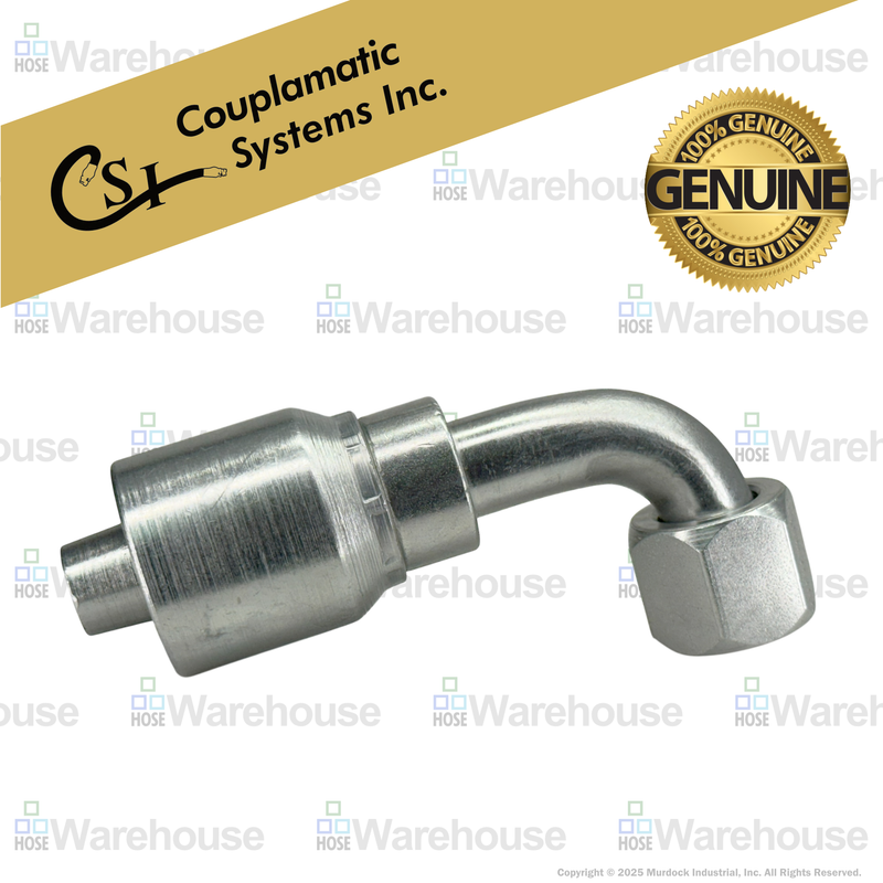 A26-8x8 by Couplamatic | A Series Coupling | 1/2" Hose ID x 3/4x16 Thread JIC/SAE Dual Seat Female Swivel | 90° Elbow