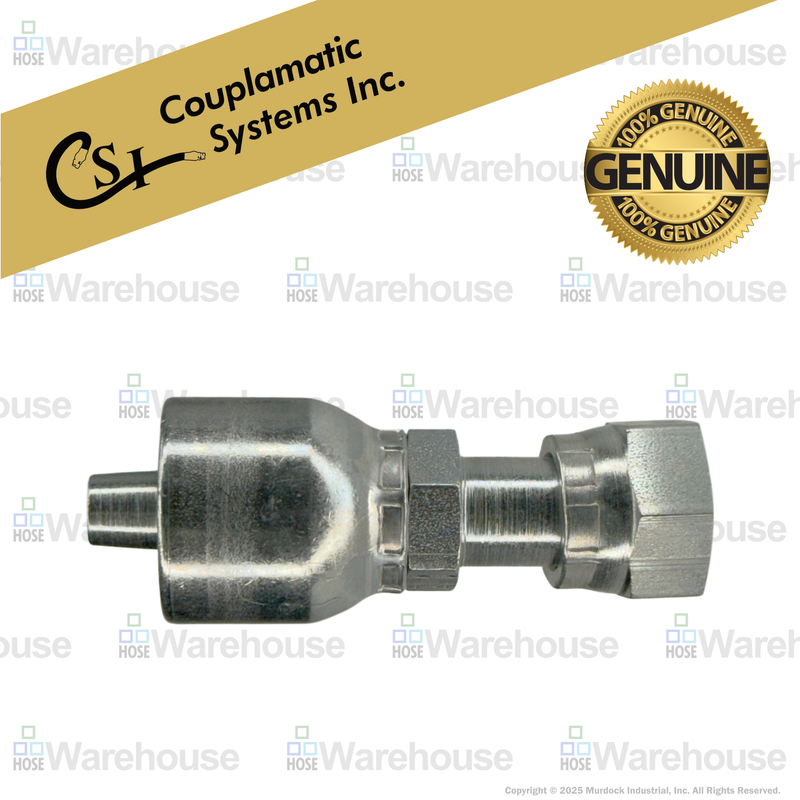 A30-6x6 by Couplamatic | A Series Coupling | 3/8" Hose ID x 11/16x16 Thread O-Ring Face Seal | ORF Female Swivel | Straight