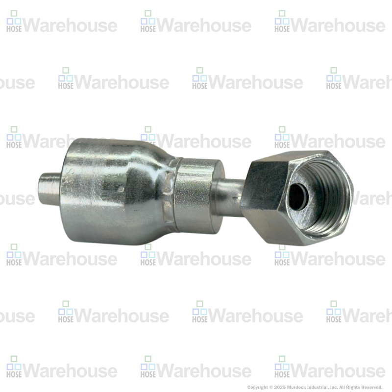 A31-4x4 by Couplamatic | A Series Coupling | 1/4" Hose ID x 9/16x18 Thread O-Ring Face Seal | ORF Female Swivel | 45° Elbow