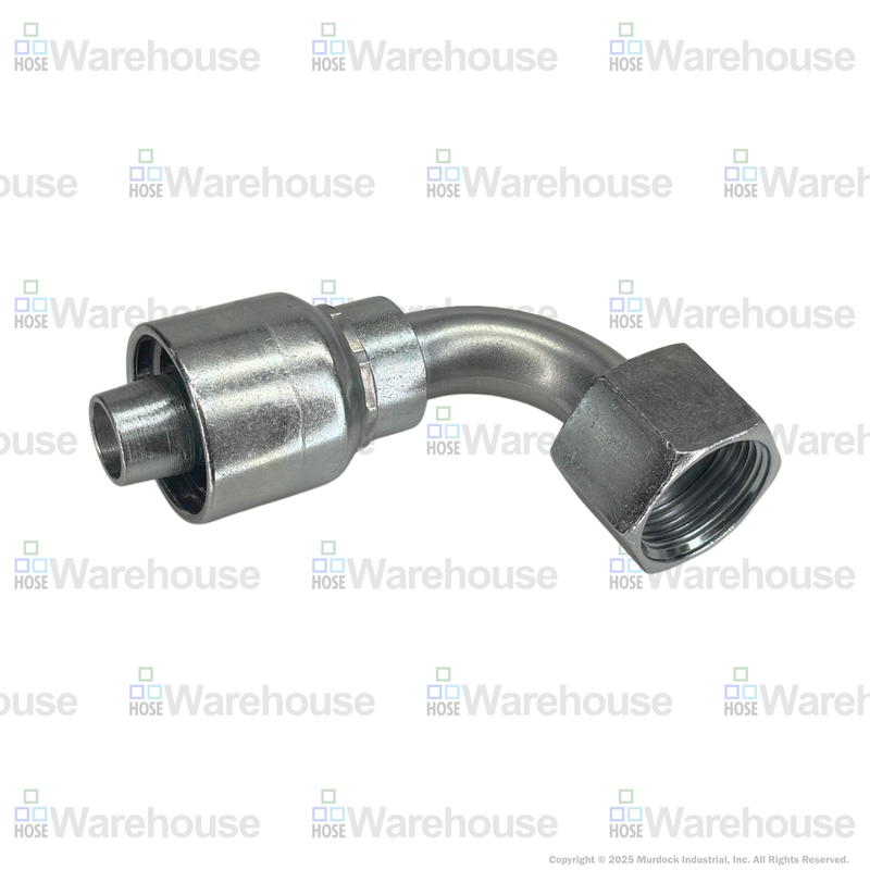 A32-10x10 by Couplamatic | A Series Coupling | 5/8" Hose ID x 1x14 Thread O-Ring Face Seal | ORF Female Swivel | 90° Elbow