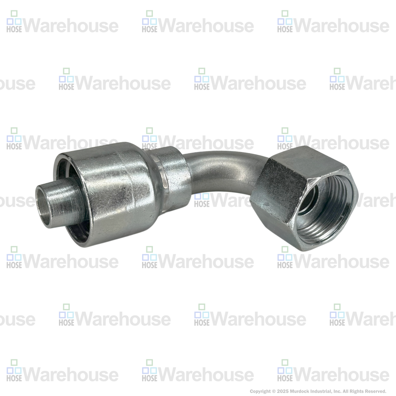 A32-12x12 by Couplamatic | A Series Coupling | 3/4" Hose ID x 1-3/16x12 Thread O-Ring Face Seal | ORF Female Swivel | 90° Elbow