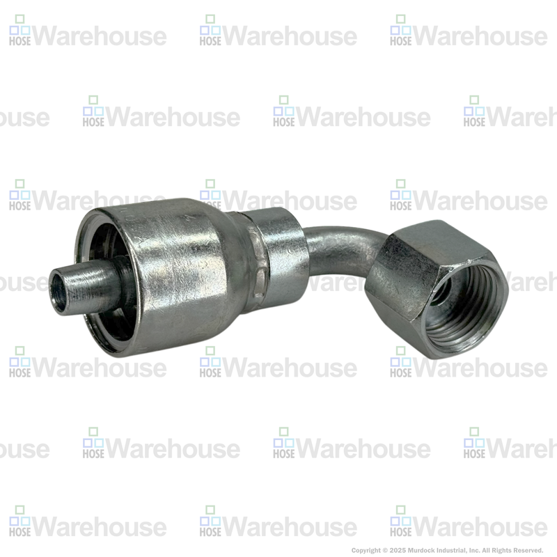 A32-4x4 by Couplamatic | A Series Coupling | 1/4" Hose ID x 9/16x18 Thread O-Ring Face Seal | ORF Female Swivel | 90° Elbow