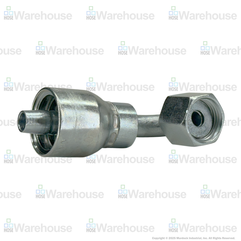 A32-4x4 by Couplamatic | A Series Coupling | 1/4" Hose ID x 9/16x18 Thread O-Ring Face Seal | ORF Female Swivel | 90° Elbow