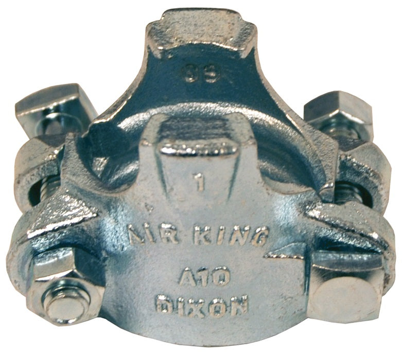 A14 Air King® by Dixon Valve | Clamp for Pneumatic Fitting | 2-Bolt Type | 2-Gripping Fingers | 1" Hose ID | Hose OD: From 1-32/64" to 1-52/64" | Plated Iron