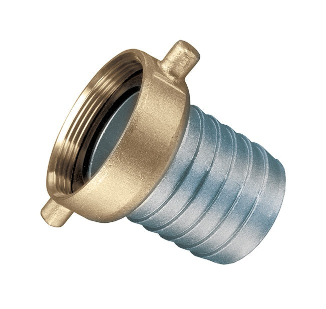 ABF250 by Kuriyama | ABF Series | Pin Lug Coupling | Female End | 2-1/2" Hose Barb x 2-1/2" Female NPSM | Aluminum with Brass Swivel Nut