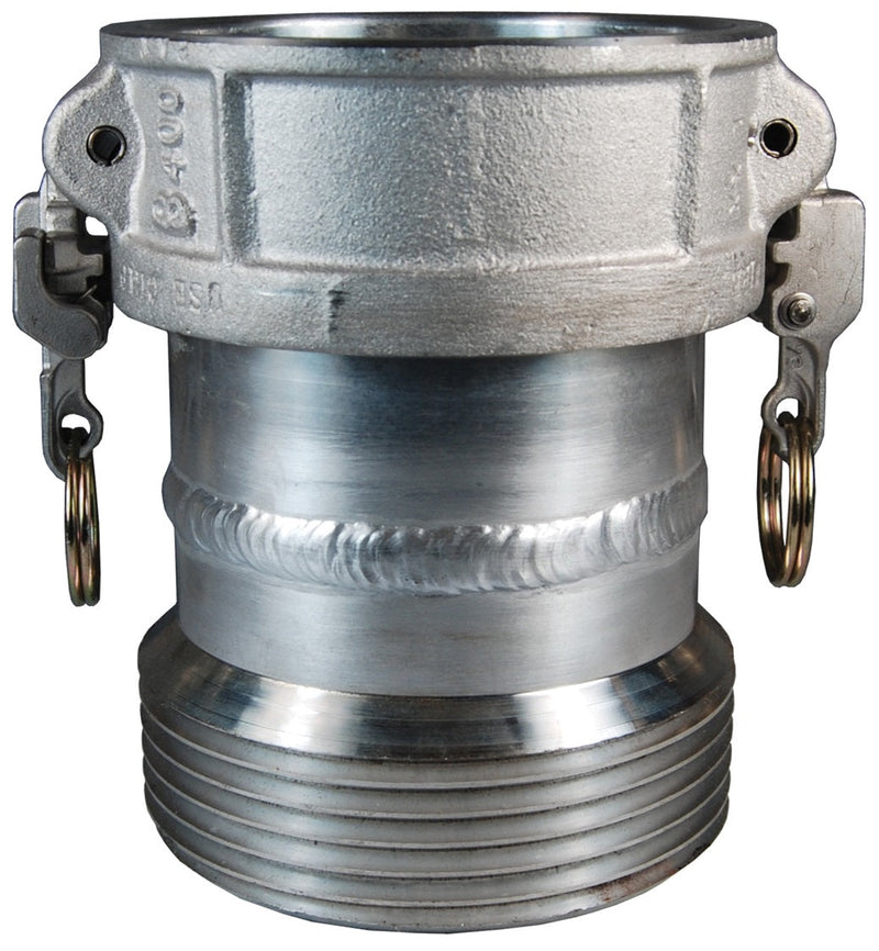 AD400ALEZMTC by Dixon Valve | Tank Car Connection | 4" EZ Boss-Lock Coupler x 5" Male Tank Car Thread | Aluminum