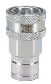 3AGF3 by Dixon Valve | Hydraulic Quick Disconnect Coupling | AG-Series | 3/8" Female NPTF x 3/8" Agricultural Interchange Ball Valve | Socket | Nitrile Seal | Steel