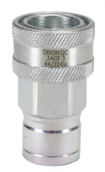 3AGF3 by Dixon Valve | Hydraulic Quick Disconnect Coupling | AG-Series | 3/8" Female NPTF x 3/8" Agricultural Interchange Ball Valve | Socket | Nitrile Seal | Steel