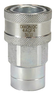 4AGF4 by Dixon Valve | Hydraulic Quick Disconnect Coupling | AG-Series | 1/2" Female NPTF x 1/2" Agricultural Interchange Ball Valve | Socket | Nitrile Seal | Steel