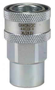 4AGBF4 by Dixon Valve | Hydraulic Quick Disconnect Coupling | AG-Series | 1/2" Female BSPP x 1/2" Agricultural Interchange Ball Valve | Socket | Nitrile Seal | Steel