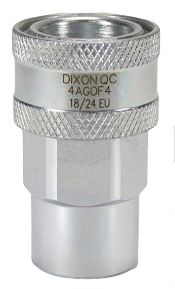 4AGOF4 by Dixon Valve | Hydraulic Quick Disconnect Coupling | AG-Series | 1/2" Female ORB x 1/2" Agricultural Interchange Ball Valve | Socket | Nitrile Seal | Steel