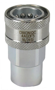 4AGOF5 by Dixon Valve | Hydraulic Quick Disconnect Coupling | AG-Series | 5/8" Female ORB x 1/2" Agricultural Interchange Ball Valve | Socket | Nitrile Seal | Steel