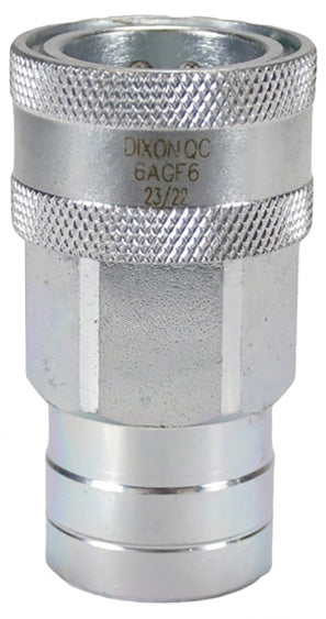 6AGF6 by Dixon Valve | Hydraulic Quick Disconnect Coupling | AG-Series | 3/4" Female NPTF x 3/4" Agricultural Interchange Ball Valve | Socket | Nitrile Seal | Steel