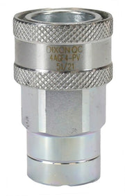 4AGF4-PV by Dixon Valve | Hydraulic Quick Disconnect Coupling | AG-Series | 1/2" Female NPTF x 1/2" Agricultural Interchange Poppet Valve | Socket | Nitrile Seal | Steel