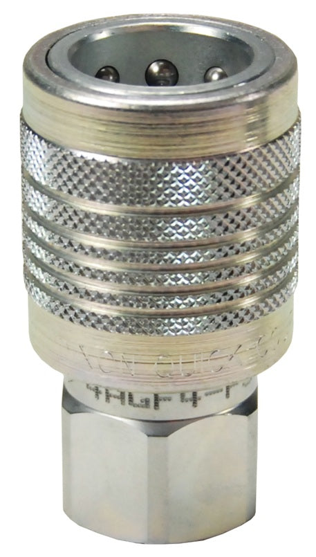 4AGF4-PS by Dixon Valve | Hydraulic Quick Disconnect Coupling | AG-Series | 1/2" Female NPTF x 1/2" Agricultural Interchange Push-Pull Ball Valve | Socket | Nitrile Seal | Steel