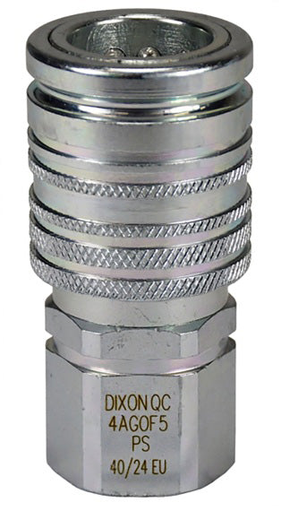 4AGOF5-PS by Dixon Valve | Hydraulic Quick Disconnect Coupling | AG-Series | 5/8" Female ORB x 1/2" Agricultural Interchange Push-Pull Ball Valve | Socket | Nitrile Seal | Steel